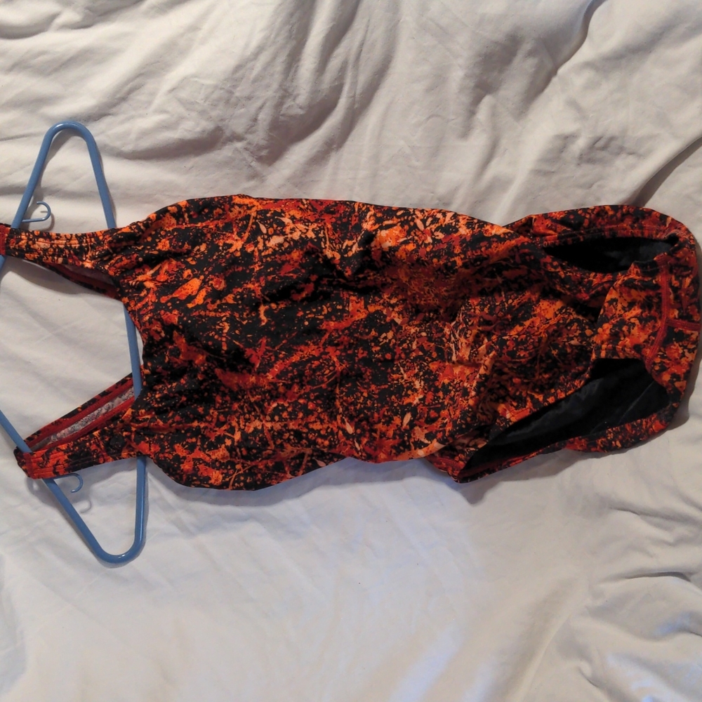 Red women's speedo swimsuit